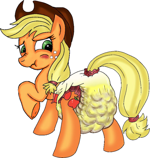 Size: 719x754 | Tagged: applejack, artist:jay dee, crinkle pony the copyright infringement update, derpibooru import, diaper, diaper fetish, female, messy diaper, poop, poopy diaper, questionable, scat, solo, solo female, super crinkle pony adventure 64, urine, wet diaper