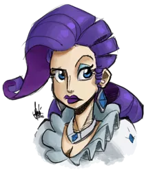 Size: 500x589 | Tagged: artist:theartrix, colored sketch, derpibooru import, human, humanized, rarity, safe, simple background, sketch, solo, transparent background