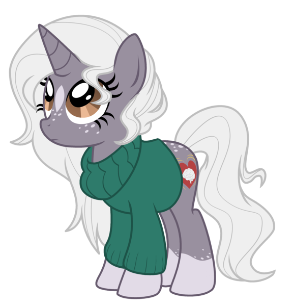 Size: 3744x3902 | Tagged: artist:lostinthetrees, clothes, derpibooru import, oc, oc:gray matter, safe, solo, sweater, unofficial characters only