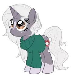 Size: 3744x3902 | Tagged: artist:lostinthetrees, clothes, derpibooru import, oc, oc:gray matter, safe, solo, sweater, unofficial characters only