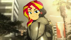 Size: 1280x720 | Tagged: safe, derpibooru import, sunset shimmer, equestria girls, friendship games, jetstream sam, metal gear, metal gear rising, shit eating grin, smugset shimmer