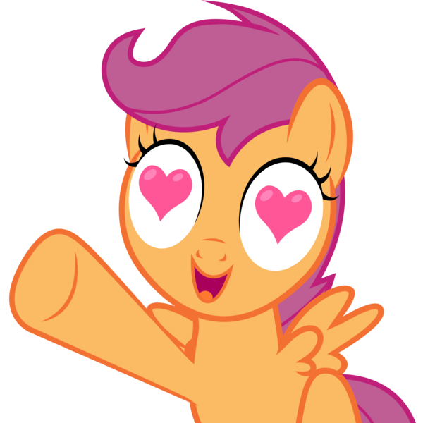 Size: 6000x6000 | Tagged: absurd resolution, adobe illustrator, .ai available, artist:caliazian, derpibooru import, heart eyes, lesson zero, open mouth, raised leg, safe, scootaloo, simple background, solo, transparent background, vector, wingding eyes