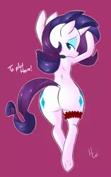 Size: 1259x2000 | Tagged: suggestive, artist:hidden-cat, derpibooru import, rarity, pony, unicorn, armpits, choker, dock, female, garter, mare, plot, rearity, solo, underhoof