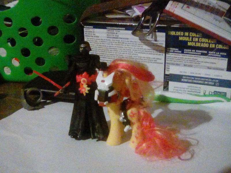 Size: 1600x1200 | Tagged: safe, derpibooru import, sunset shimmer, pony, unicorn, accessory exchange, brushable, crossover, custom, disney, hasbro, knights of ren, kylo ren, star wars, star wars: the force awakens, sunset shimmer armored, toy