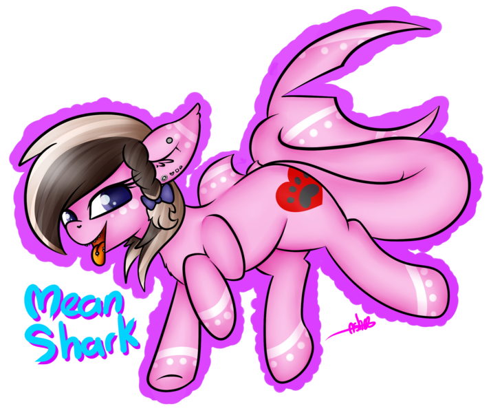 Size: 2581x2169 | Tagged: safe, artist:ashee, derpibooru import, oc, oc:ashee, unofficial characters only, original species, shark pony, piercing, simple background, solo, tongue out, tongue piercing, transparent background