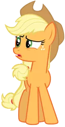 Size: 7000x13600 | Tagged: absurd resolution, applejack, artist:tardifice, cowboy hat, derpibooru import, freckles, hat, no second prances, open mouth, photoshop, safe, simple background, solo, stetson, transparent background, vector, worried