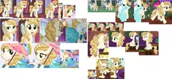 Size: 3426x1578 | Tagged: safe, derpibooru import, screencap, bon appétit, cayenne, fleur-de-lis, lily love, perry pierce, pinkie pie, polo play, rarity, say cheese, serena, sweet biscuit, upper crust, pony, unicorn, canterlot boutique, spice up your life, background pony, c:, clothes, collage, cute, dress, eyes closed, female, frown, gritted teeth, happy, julia child, las pegasus resident, lidded eyes, male, mare, open mouth, pointing, princess dress, raised hoof, reference sheet, sad, scared, smiling, stallion, trotting, umbrella, wide eyes