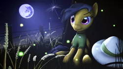 Size: 3840x2160 | Tagged: 3d, artist:fioscrasher, daring do, derpibooru import, fence, mare in the moon, moon, night, resting, safe, solo, source filmmaker