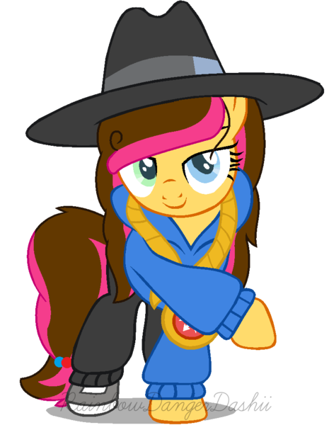 Size: 800x1032 | Tagged: artist:bezziie, clothes, derpibooru import, edit, hat, jacket, jewelry, mc pinkie, necklace, oc, rapper pie, recolor, safe, solo, testing testing 1-2-3, unofficial characters only