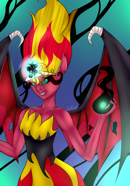 Size: 1591x2281 | Tagged: safe, artist:midfire, derpibooru import, sunset shimmer, equestria girls, sunset satan