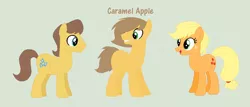 Size: 1024x439 | Tagged: applejack, artist:aquadusk, carajack, caramel, derpibooru import, family, female, male, oc, oc:caramel apple, offspring, parent:applejack, parent:caramel, parents:carajack, safe, shipping, straight