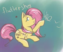 Size: 737x611 | Tagged: artist:renaifoxi, butterfly, derpibooru import, fluttershy, safe, solo