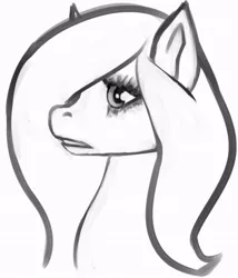 Size: 604x705 | Tagged: safe, artist:tempusfidgets, deleted from derpibooru, derpibooru import, fluttershy, bust, monochrome, portrait, profile, solo