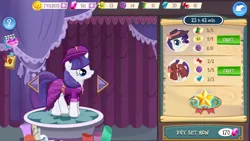 Size: 1280x720 | Tagged: clothes, derpibooru import, detective rarity, dress, gameloft, rarity, safe