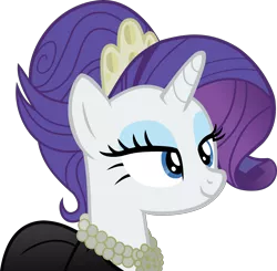 Size: 4727x4626 | Tagged: absurd resolution, artist:nupiethehero, clothes, derpibooru import, dress, jewelry, necklace, rarity, safe, show accurate, simple background, solo, the gift of the maud pie, tiara, transparent background, vector
