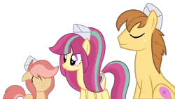 Size: 1152x648 | Tagged: safe, artist:luckyclau, derpibooru import, donut joe, sour sweet, oc, oc:rose canella, ponified, equestria girls, equestria girls ponified, family, female, filly, offspring, parent:donut joe, parent:sour sweet, shipping