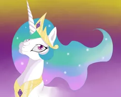 Size: 1500x1200 | Tagged: artist:dustyduster, bust, derpibooru import, gradient background, portrait, princess celestia, safe, solo