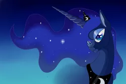 Size: 1500x1000 | Tagged: artist:dustyduster, bust, derpibooru import, gradient background, portrait, princess luna, safe, solo