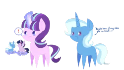 Size: 1024x581 | Tagged: safe, artist:yaaaco, derpibooru import, starlight glimmer, trixie, twilight sparkle, twilight sparkle (alicorn), alicorn, pony, doll, dusk shine, half r63 shipping, plushie, pointy ponies, prince dusk, rule 63, shipper on deck, shipping, starlight shipper, toy, trixshine, twixie, what the hay?