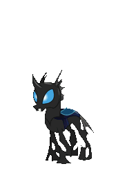 Size: 735x1000 | Tagged: safe, artist:outlawedtofu, derpibooru import, oc, oc:grit, unofficial characters only, changeling, pony, unicorn, fallout equestria, fallout equestria: wasteland economics, animated, simple background, transformation, transparent background, vector