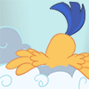 Size: 100x100 | Tagged: animated, artist:foxbeast, butt only, buttstuck, cloud, derpibooru import, flash sentry, gif for breezies, head in the clouds, male, pegasus, picture for breezies, plot, safe, solo, spread wings, stallion, stuck, wings