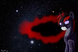 Size: 3000x2000 | Tagged: artist:vldmr07, cognitum, derpibooru import, fallout equestria, fallout equestria: project horizons, level 6 (cognitum) (project horizons), moonlight eclipse (project horizons), night sky, oc, oc:blackjack, oc:cognitum, safe, solo, unofficial characters only
