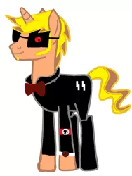 Size: 768x1024 | Tagged: 1000 hours in ms paint, armband, artist:themultibrony21, boots, bowtie, clothes, crossover, derpibooru import, glasses, ms paint, nazi, oc, oc:mal hearts, safe, solo, source needed, sunglasses, terminator, unofficial characters only, waffen-ss, watch