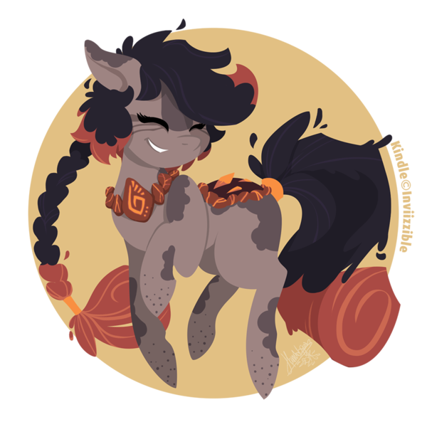 Size: 950x950 | Tagged: safe, artist:raygirl, derpibooru import, oc, oc:kindle, unofficial characters only, earth pony, pony, eyes closed, female, grin, hooves, lineless, mare, smiling, solo