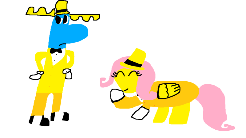 Size: 1279x719 | Tagged: 1000 hours in ms paint, a chorus line, clothes, costume, derpibooru import, fluttershy, happy tree friends, lumpshy, lumpy, ms paint, safe, shipping