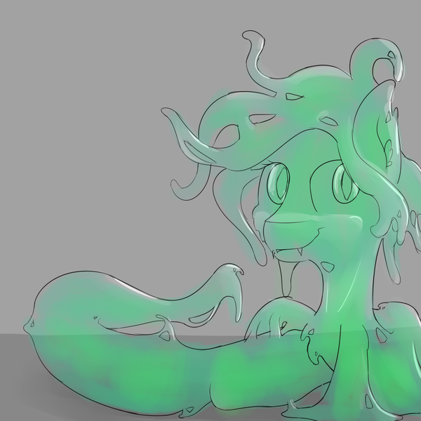 Size: 1600x1600 | Tagged: artist:ampderg, badumsquish approved, derpibooru import, female, goo pony, hybrid, lamia, oc, original species, safe, slime, slimia, solo, source needed, unofficial characters only