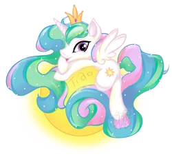 Size: 3184x2940 | Tagged: artist:monikakryza, cute, cutelestia, derpibooru import, princess celestia, prone, safe, solo, sun, tangible heavenly object