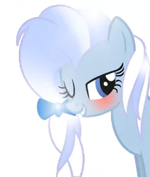 Size: 490x577 | Tagged: suggestive, artist:discordedtwilight89, derpibooru import, oc, oc:flakey hailstone, unofficial characters only, pegasus, pony, blushing, solo, wink