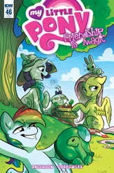 Size: 1054x1600 | Tagged: angel bunny, artist:pixel-prism, cover, derpibooru import, fluttershy, grumpy cat, hat, idw, opalescence, rainbow dash, rarity, safe, spoiler:comic, spoiler:comic46, tank