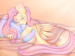 Size: 1600x1200 | Tagged: adorasexy, anthro, artist:lovepuma69, bed, blanket, blushing, breasts, busty fluttershy, casual nudity, cute, cutie mark, derpibooru import, ear fluff, eyes closed, female, fluttershy, fluttershy sleeps naked, implied flutterdash, nudity, pegasus, pillow, pillow hug, prone, sexy, shyabetes, sideboob, sleeping, sleeping in the nude, solo, solo female, suggestive