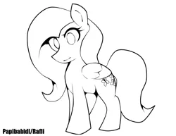 Size: 1017x786 | Tagged: artist:papibabidi, derpibooru import, fluttershy, lineart, monochrome, safe, solo