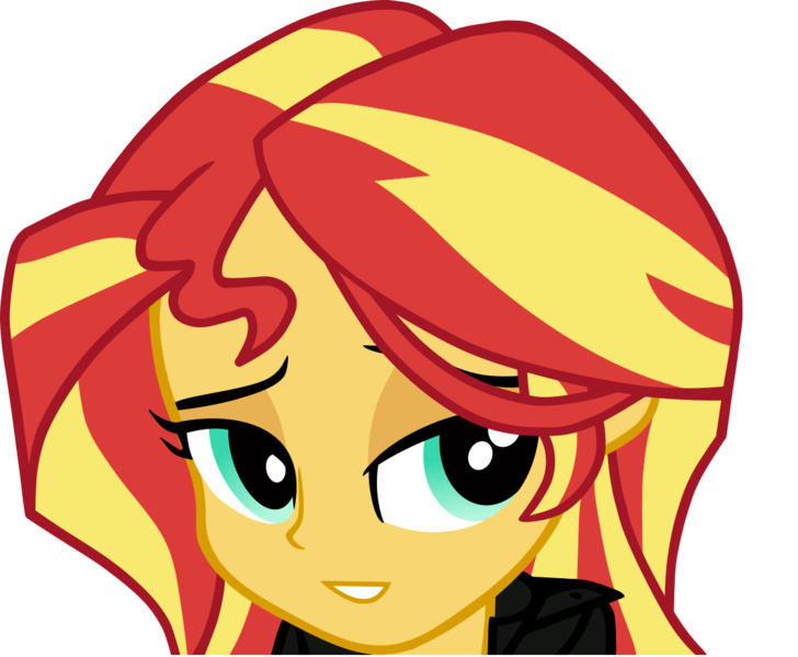 Size: 1122x925 | Tagged: artist needed, safe, derpibooru import, sunset shimmer, equestria girls, bedroom eyes, simple background, solo, transparent background, vector