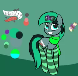 Size: 866x844 | Tagged: source needed, safe, artist:umbreow, derpibooru import, oc, unofficial characters only, pony, unicorn, clothes, cute, female, glasses, horn, image, magic, mare, png, quill, reference sheet, scarf, scroll, socks, solo, striped socks