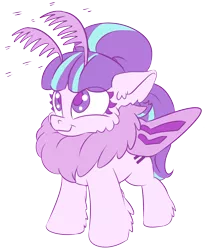Size: 1254x1529 | Tagged: antennae, artist:lockhe4rt, chest fluff, cute, derpibooru import, drawthread, floppy ears, fluffy, looking up, /mlp/, mothpony, original species, safe, simple background, smiling, solo, species swap, starlight glimmer, transparent background
