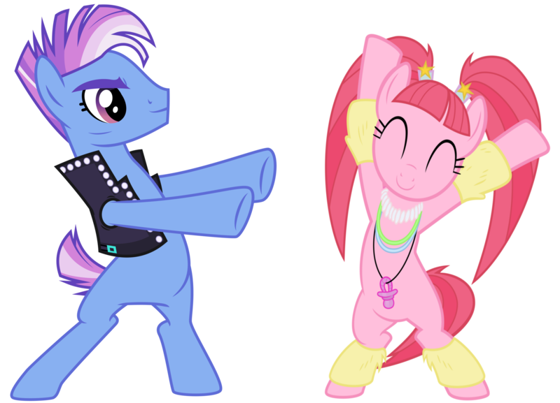 Size: 2289x1652 | Tagged: safe, artist:masem, artist:sollace, derpibooru import, edit, editor:jdueler11, vector edit, limelight, pacific glow, earth pony, pony, the mane attraction, the saddle row review, bangs, bipedal, cheekbones, clothes, dancer, female, furry leg warmers, glowstick, hooves in air, leg warmers, limeglow, male, mare, pacifier, pelvic thrust, pigtails, shipping, simple background, stallion, straight, transparent background, vector, vest, waving