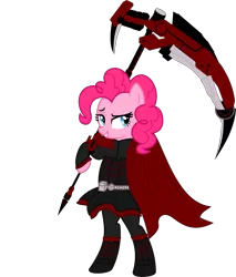 Size: 3808x4471 | Tagged: artist:gebos97531, derpibooru import, pinkie pie, ruby rose, rwby, safe, simple background, solo, transparent background, vector