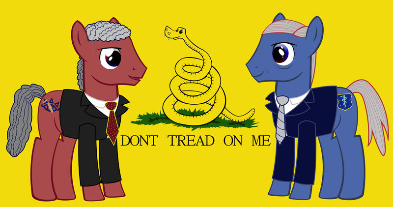 Size: 6884x3623 | Tagged: artist:gennadykalugina, derpibooru import, politics, ponified, rand paul, ron paul, safe, snake