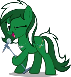 Size: 1191x1294 | Tagged: artist:zacatron94, derpibooru import, microphone, oc, oc:aphelion, safe, singing, solo, unofficial characters only