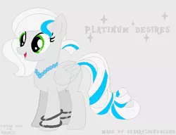 Size: 518x398 | Tagged: safe, artist:ribbetlion, artist:selenaede, artist:starrylight45589, derpibooru import, oc, oc:platinum desires, unofficial characters only, pegasus, pony, anklet, base used, bracelet, female, gradient background, jewelry, mare, necklace, solo