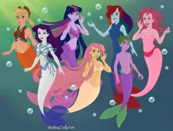 Size: 820x620 | Tagged: applejack, artist:azaleasdolls, derpibooru import, disney, fluttershy, mane seven, mane six, merboy, mermaid, mermaidized, mermaid maker, merman, mermanized, pinkie pie, rainbow dash, rarity, safe, spike, the little mermaid, twilight sparkle