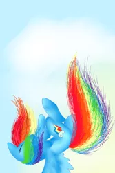 Size: 2000x3000 | Tagged: artist:bravefleet, cloud, derpibooru import, eyes closed, falling, majestic, majestic as fuck, rainbow dash, safe, solo