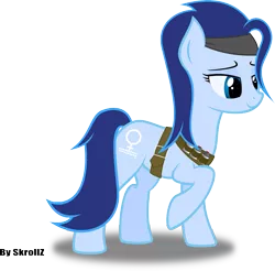 Size: 2361x2322 | Tagged: artist:skrollz, derpibooru import, fallout equestria, fallout equestria: project horizons, oc, oc:p-21, rule 63, safe, solo, unofficial characters only