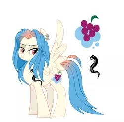 Size: 2406x2376 | Tagged: artist:riisusparkle, derpibooru import, ear piercing, earring, hair dye, jewelry, oc, oc:inkberry, offspring, parent:bulk biceps, parent:fluttershy, parents:flutterbulk, piercing, safe, solo, tattoo, unofficial characters only