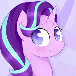 Size: 1000x1000 | Tagged: safe, artist:ultrard, derpibooru import, starlight glimmer, pony, unicorn, blushing, bust, colored pupils, cute, female, glimmerbetes, looking at you, mare, portrait, solo