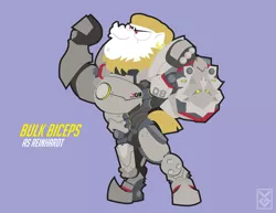 Size: 3300x2550 | Tagged: safe, artist:inspectornills, derpibooru import, bulk biceps, pony, armor, bipedal, crossover, overwatch, reinhardt, solo, video game