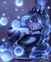 Size: 2058x2500 | Tagged: artist:philota, chibi, derpibooru import, human, humanized, micro, princess luna, safe, solo, teacup